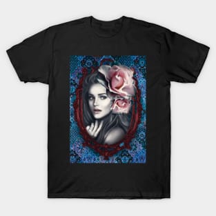 Vampire Vibes Underworld Cold Portrait with roses T-Shirt